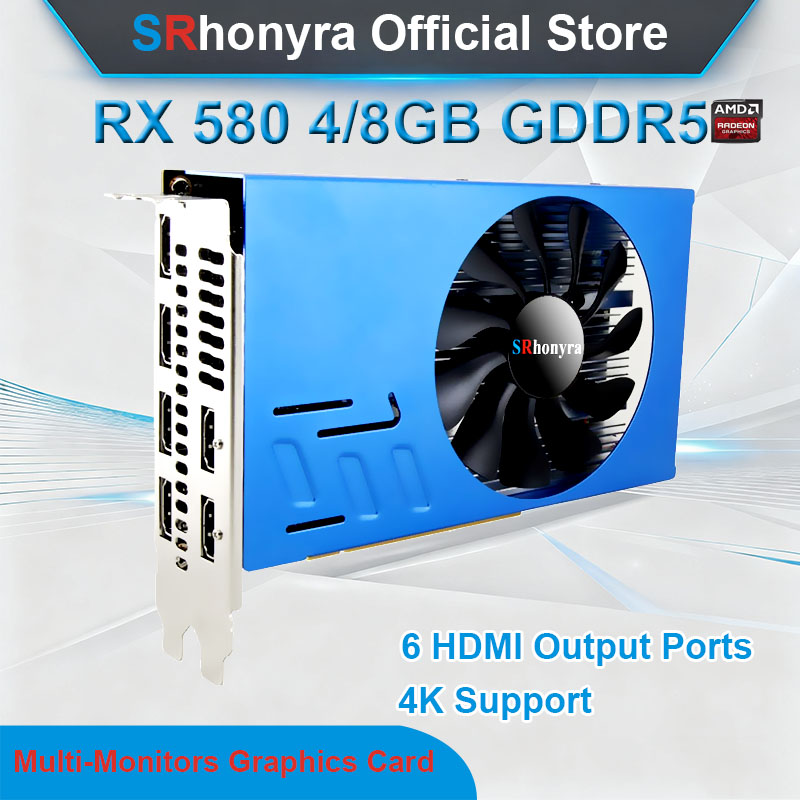 Rx 580 8Gb 2048Sp Gpu - بطاقة رسومات SRhonyra AMD RX580 بسعة