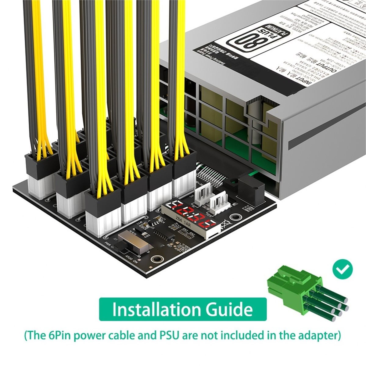 لوحة توصيل PCIe بـ 12 منفذًا م - مراجعة 2400W Server Psu Breakout Board وسعره